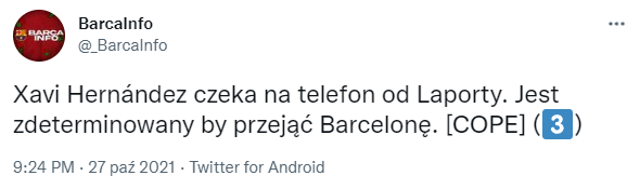 Trener CZEKA NA TELEFON od Laporty! CHCE PRZEJĄĆ BARCĘ!